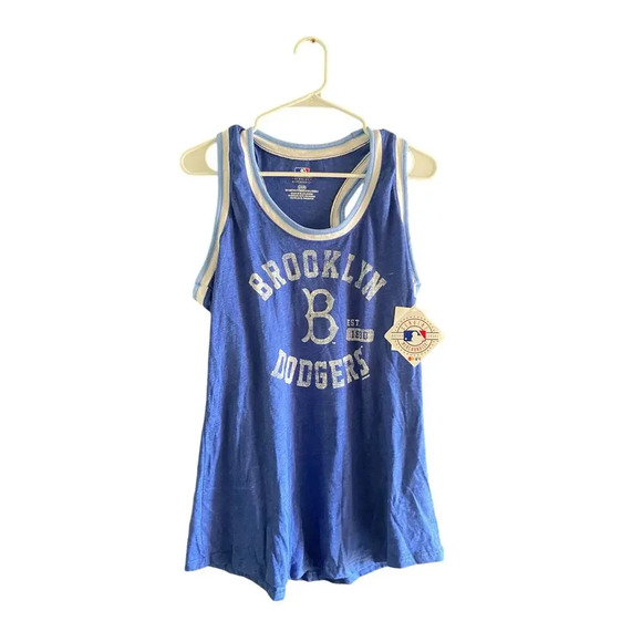 NWT Brooklyn Dodgers Blue Sleeveless MLB Baseball Tank Top Size Large - Picture 1 of 4